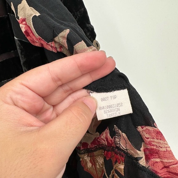 NEW Citron Silk Maxi Dress and Jacket Floral Print Velvet Beaded Fall - Picture 12 of 15